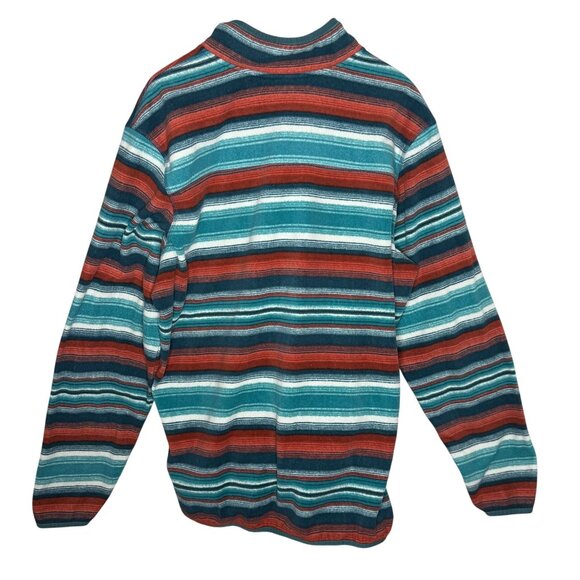 Eddie Bauer Mens TXL Multicolor Striped Fleece Pullover Jacket Shirt Polyester - Picture 2 of 5
